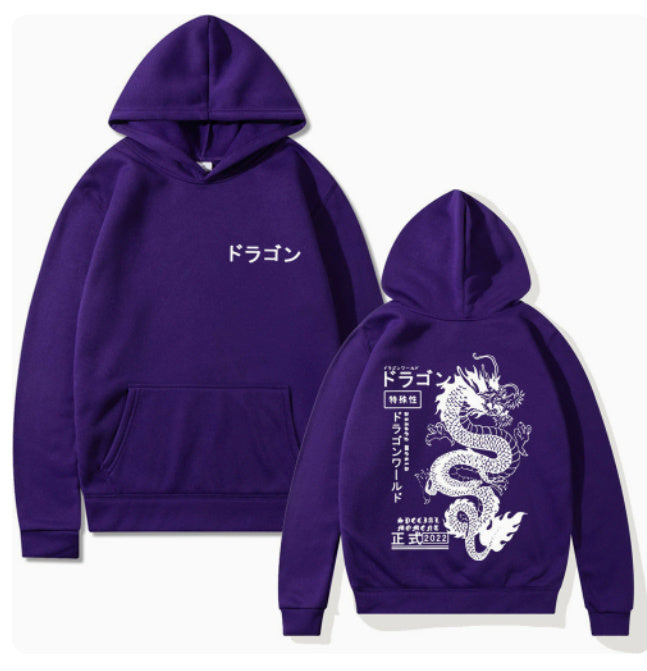 Dragon Printed Dark Style Hoodie