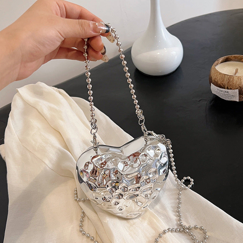 Metal Mini Heart Crossbody Bag