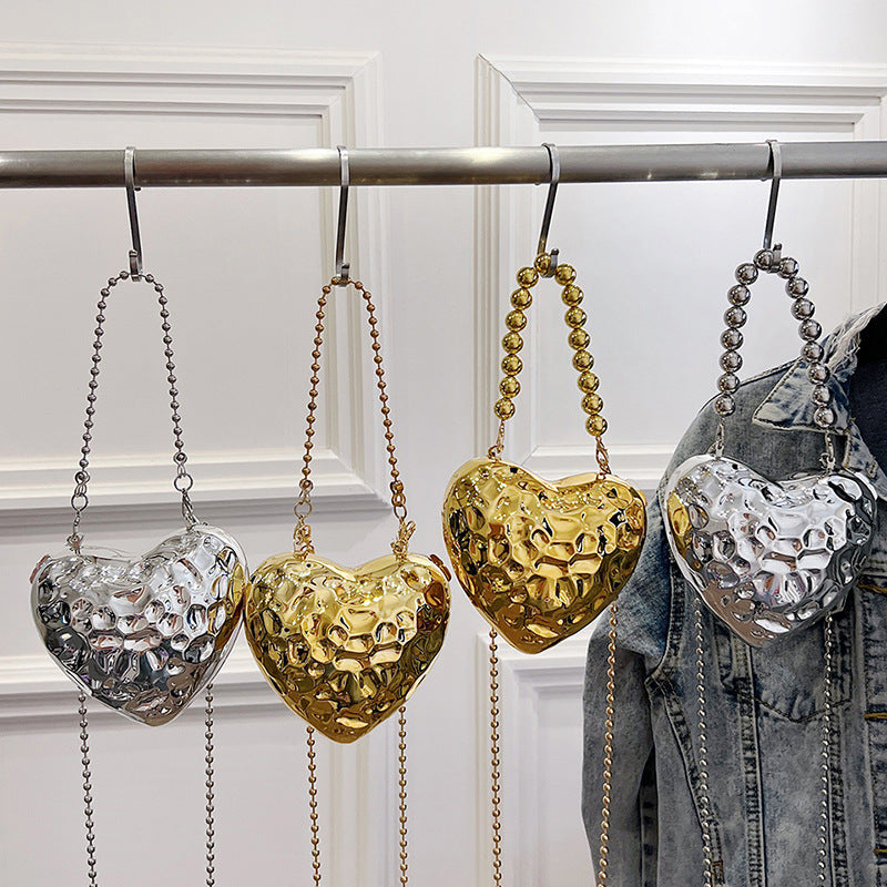 Metal Mini Heart Crossbody Bag