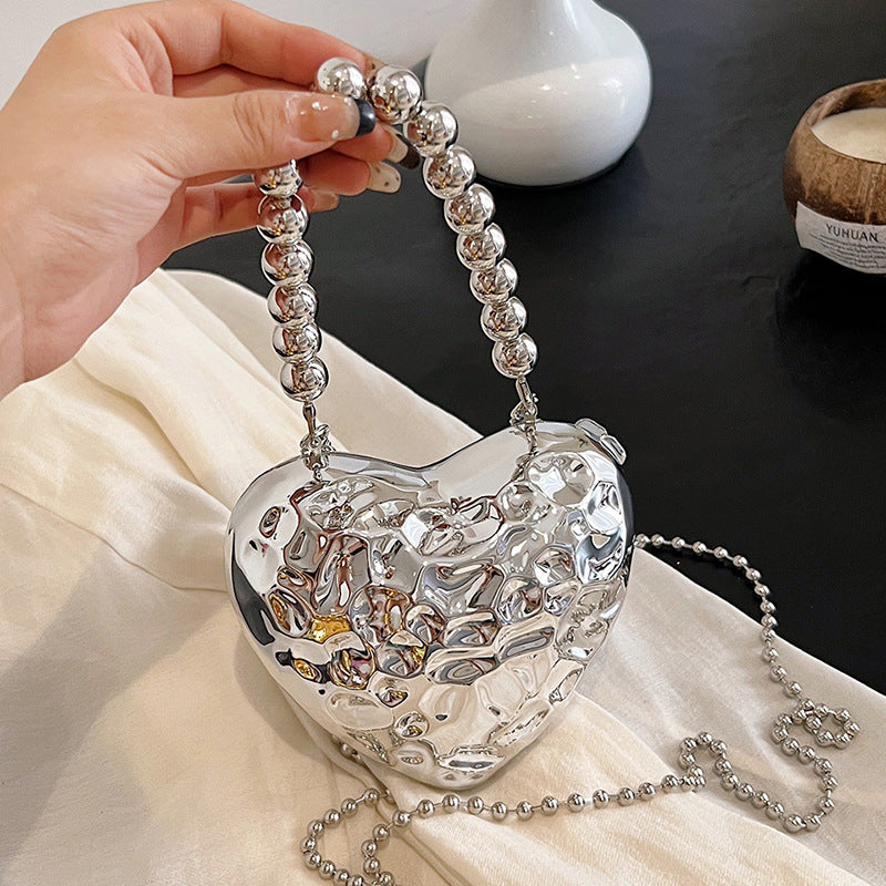 Metal Mini Heart Crossbody Bag