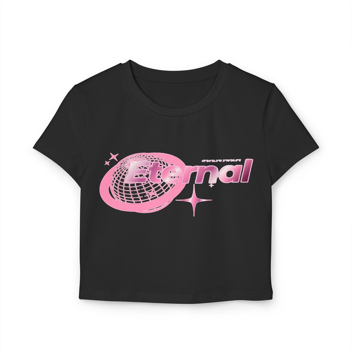 Eternal-Pink-Globe-Sparkles-Cropped Tee