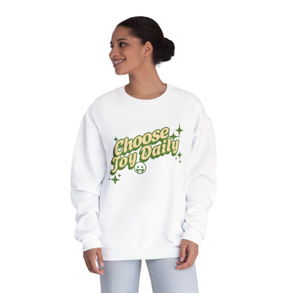 Choose Joy Daily-Crewneck Sweatshirt-Smiley Face & Sparkles