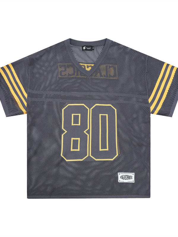 Sports Mesh See-Through V-Neck