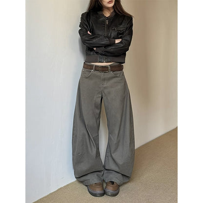 American Vintage Crumpled All-matching Loose Pants