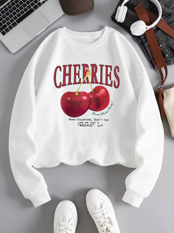 Red Cherry Printed Sweatshirt