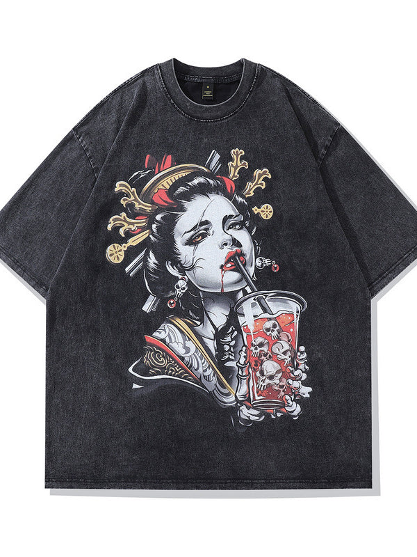 Skeleton-Drinking Graphic Tee