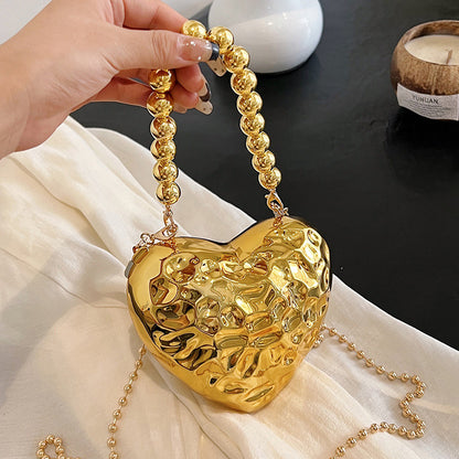 Metal Mini Heart Crossbody Bag