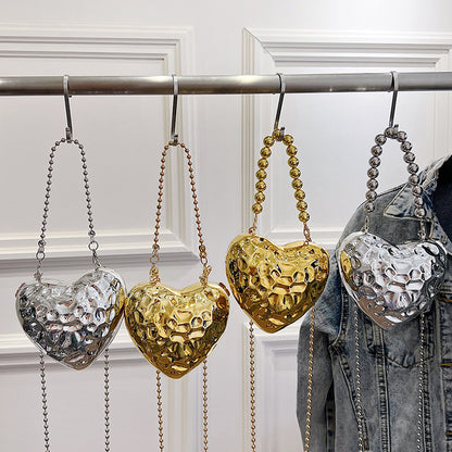 Metal Mini Heart Crossbody Bag
