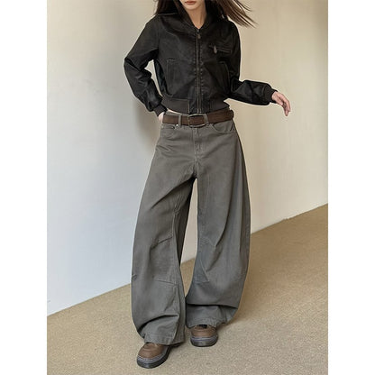 American Vintage Crumpled All-matching Loose Pants
