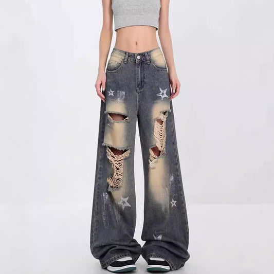 Loose Retro XINGX Ripped Jeans