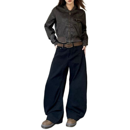 American Vintage Crumpled All-matching Loose Pants
