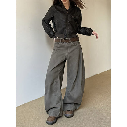 American Vintage Crumpled All-matching Loose Pants